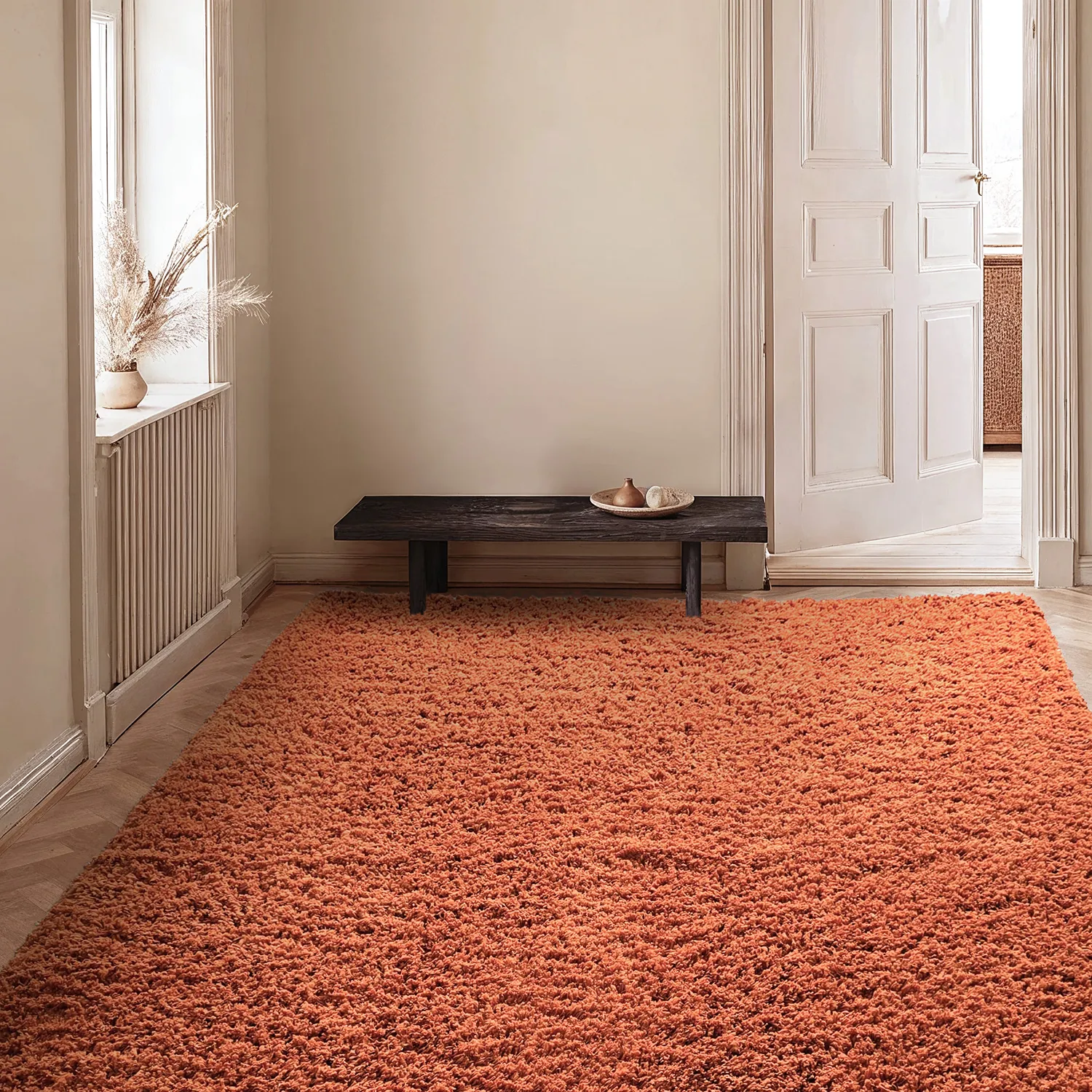 Shaggy rugs - Combarro Solid Cotton Shaggy (light orange)