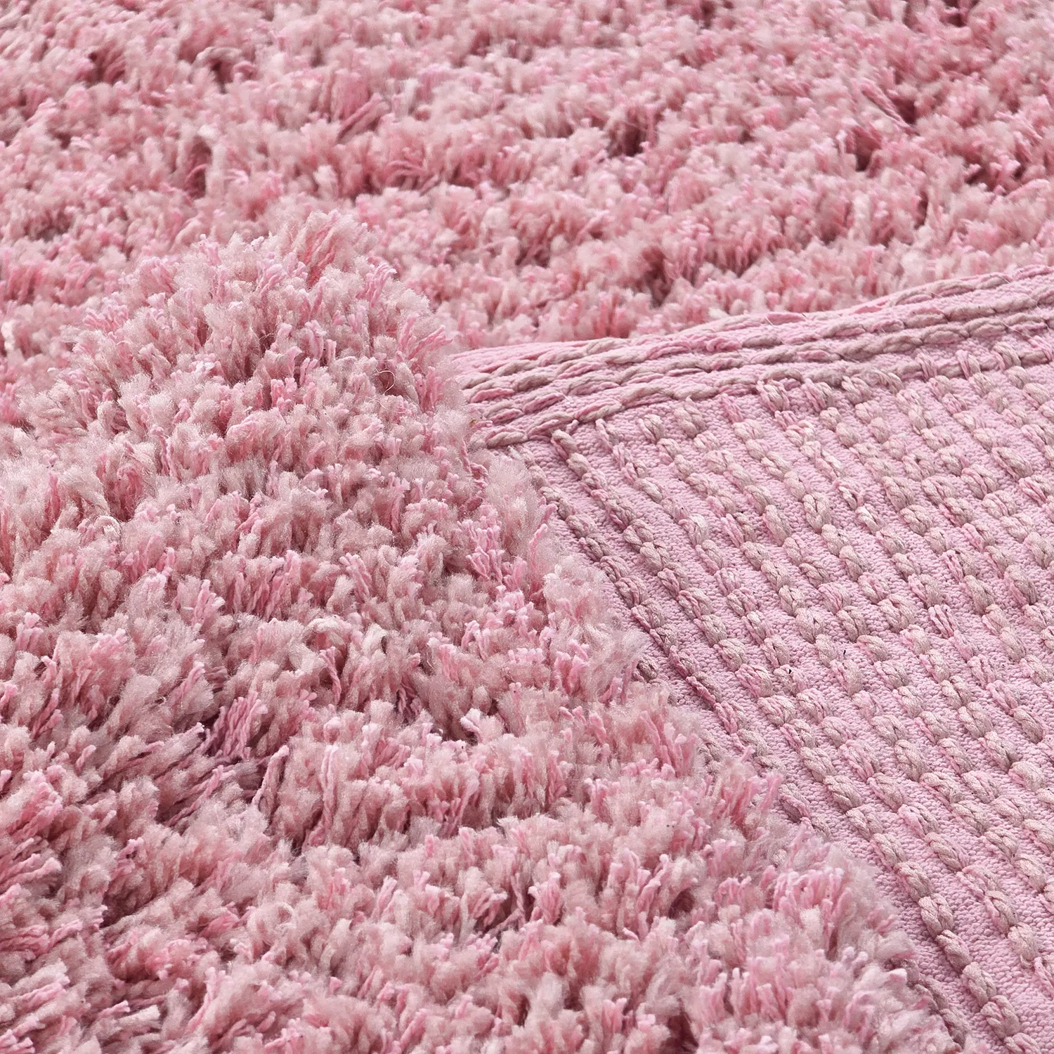 Shaggy rugs - Combarro Solid Cotton Shaggy (light pink)