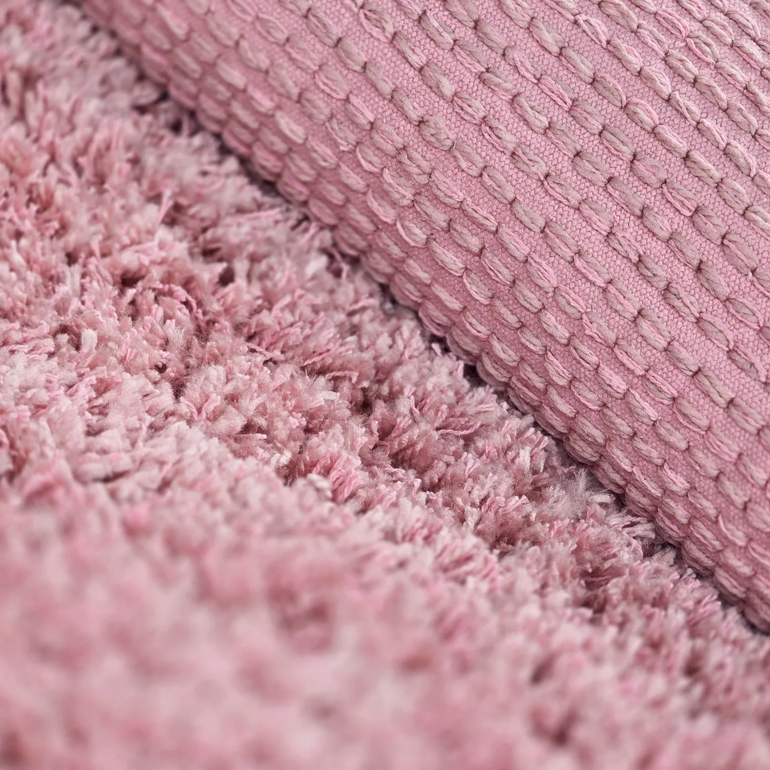 Shaggy rugs - Combarro Solid Cotton Shaggy (light pink)