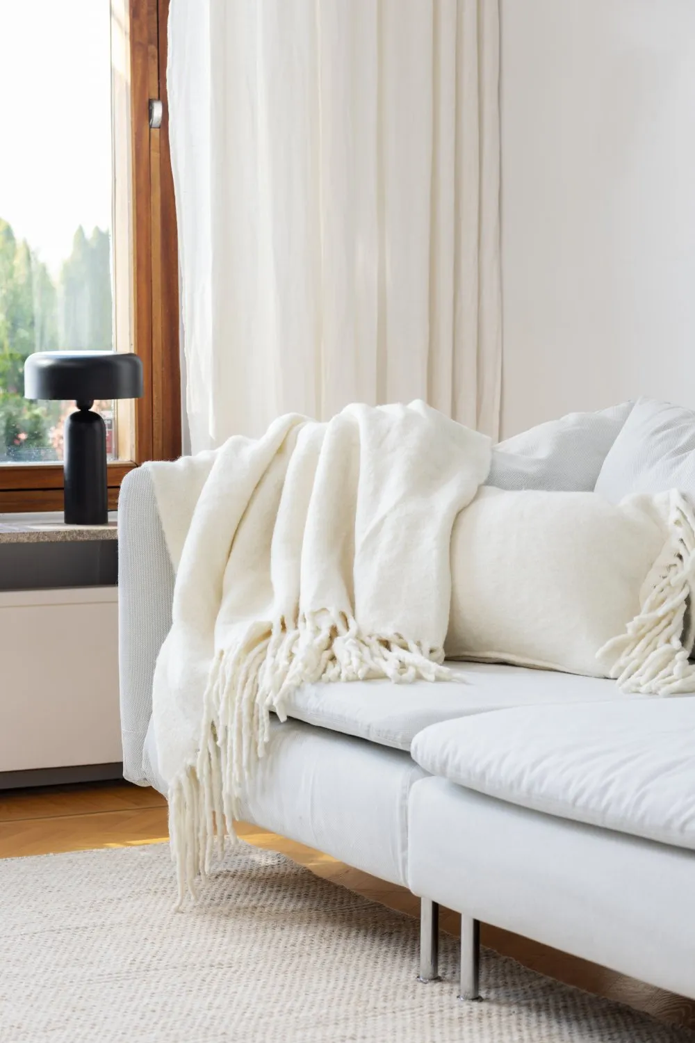 Throws - Plaid in wool mix - Samantha (offwhite)