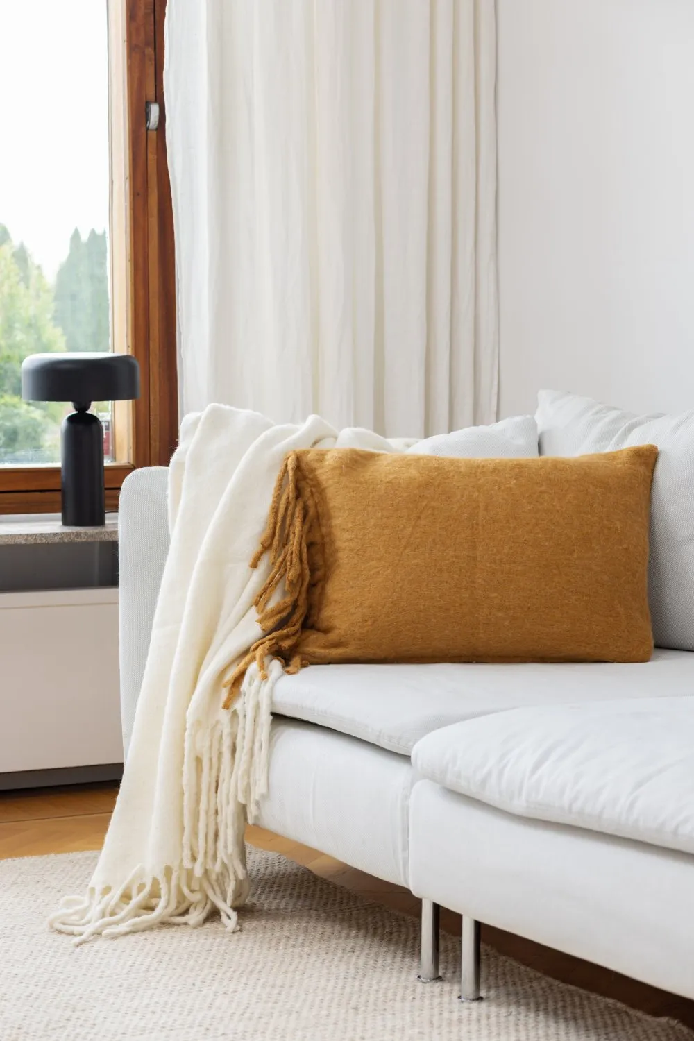 Cushion cover in wool mix - Samantha (yellow)