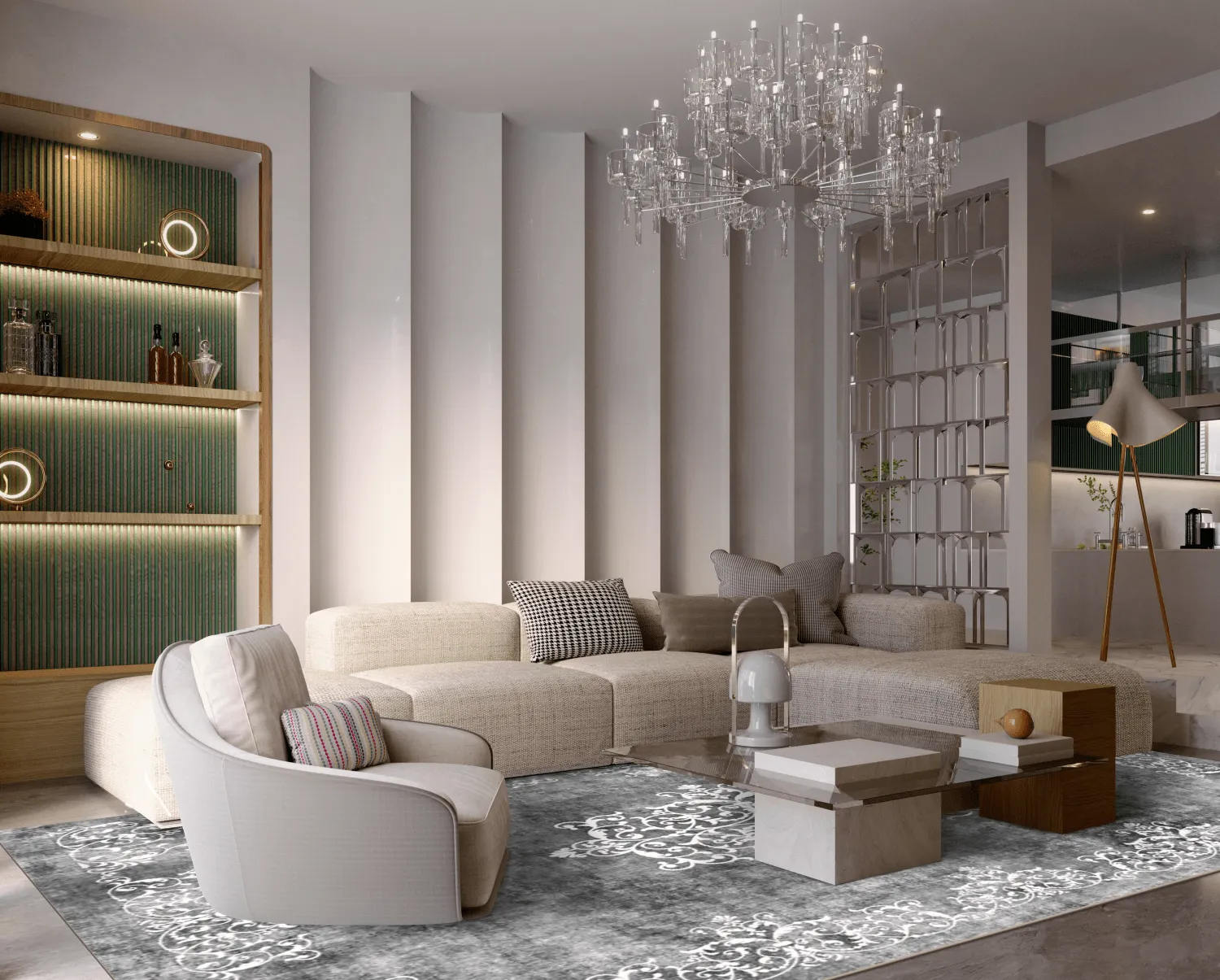 Wilton rug - Santi (dark grey/white)