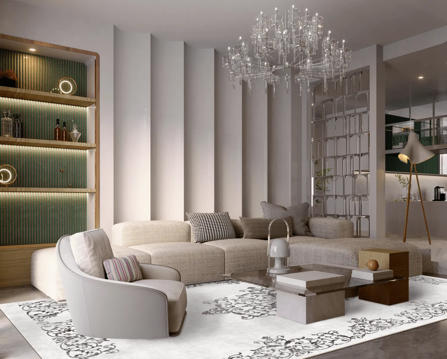 Wilton rug - Santi (white/black)