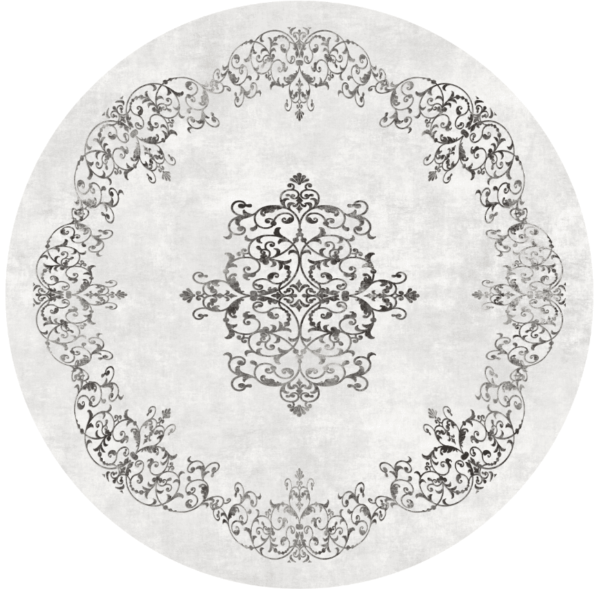 Round rug - Santi (white/black)