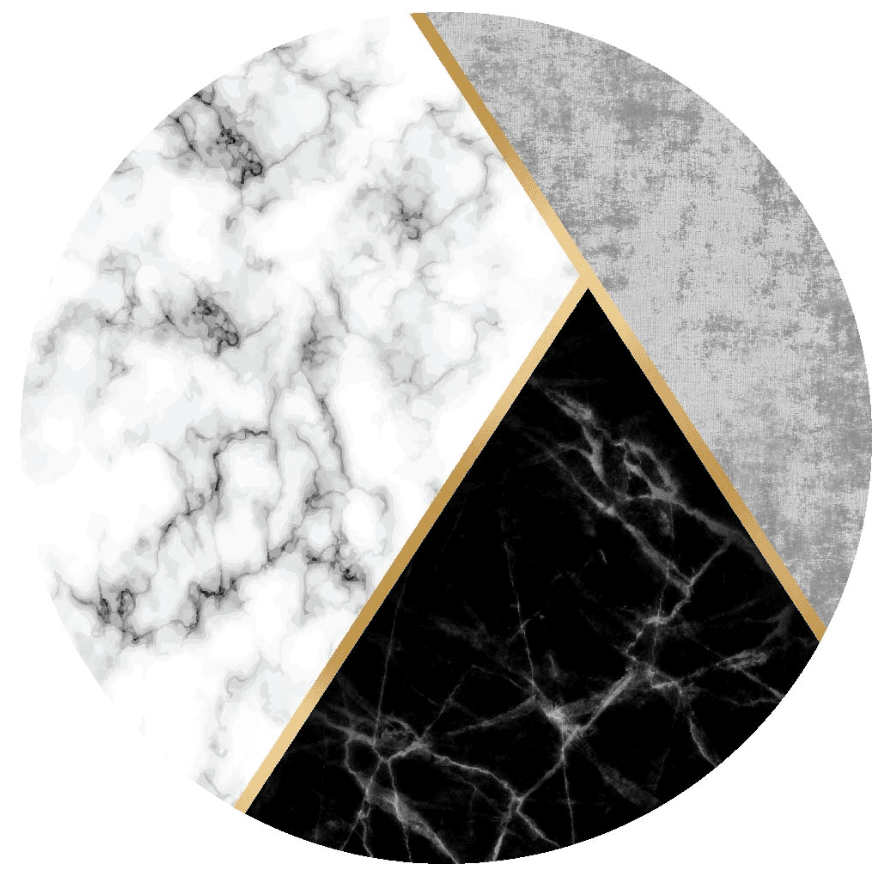 Round rug - Savino (black/white/grey)
