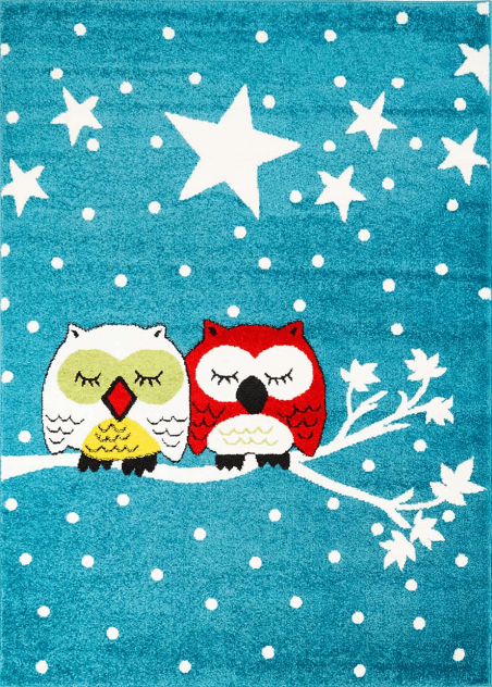 Childrens rugs - Moda Owls (turquoise)
