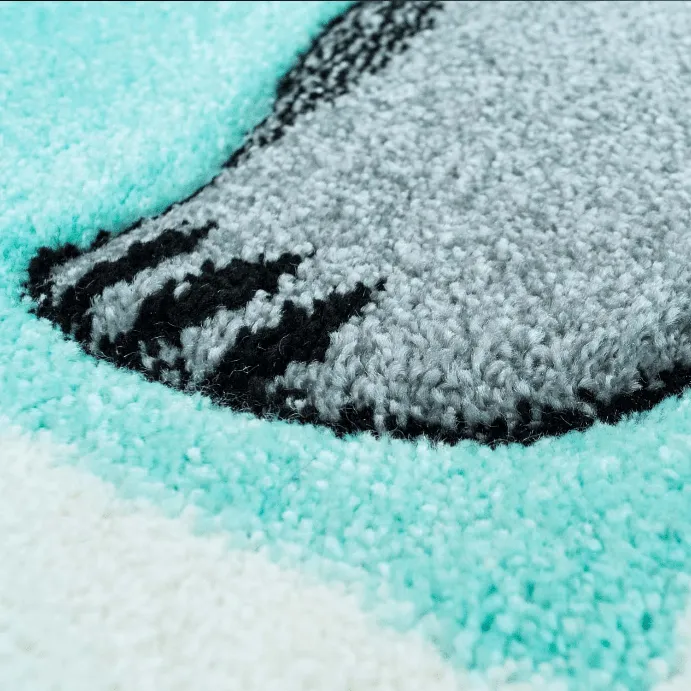 Childrens rugs - Bueno Indian Bear Round (turquoise)