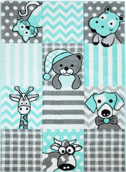 Childrens rugs - Bueno Animals (turquoise)