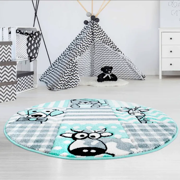 Childrens rugs - Bueno Animals (turquoise)