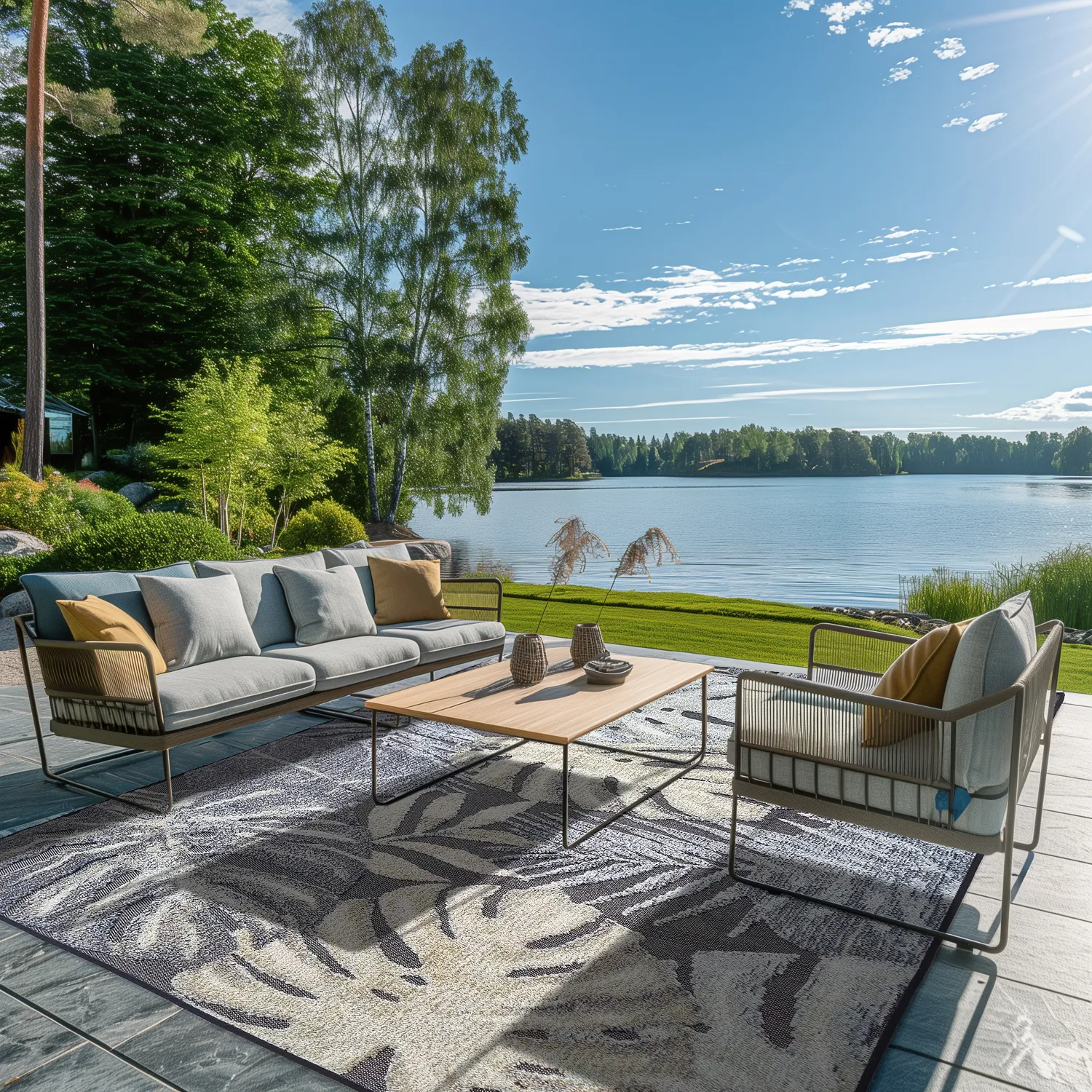 Indoor/Outdoor rug - Maui (black/multi)