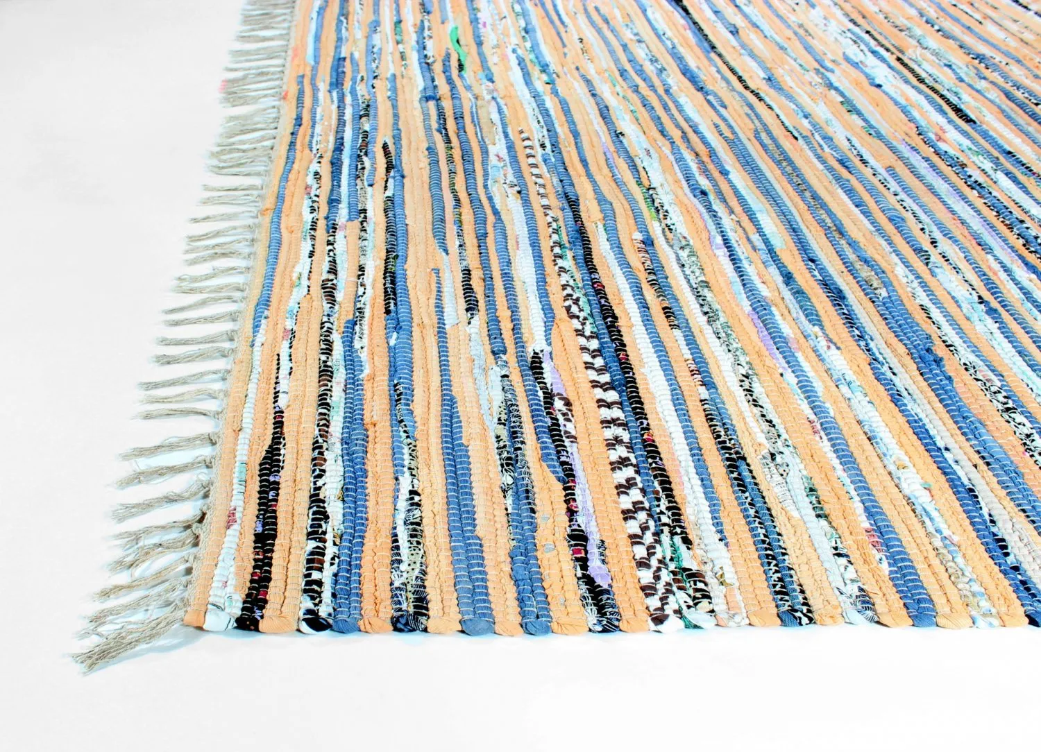 Rag rug - Delhi (beige/blue)