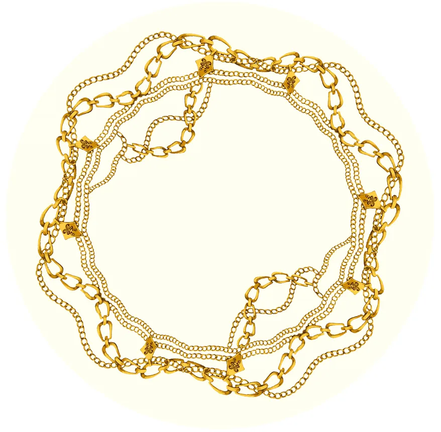 Round rug - Silea (white/gold