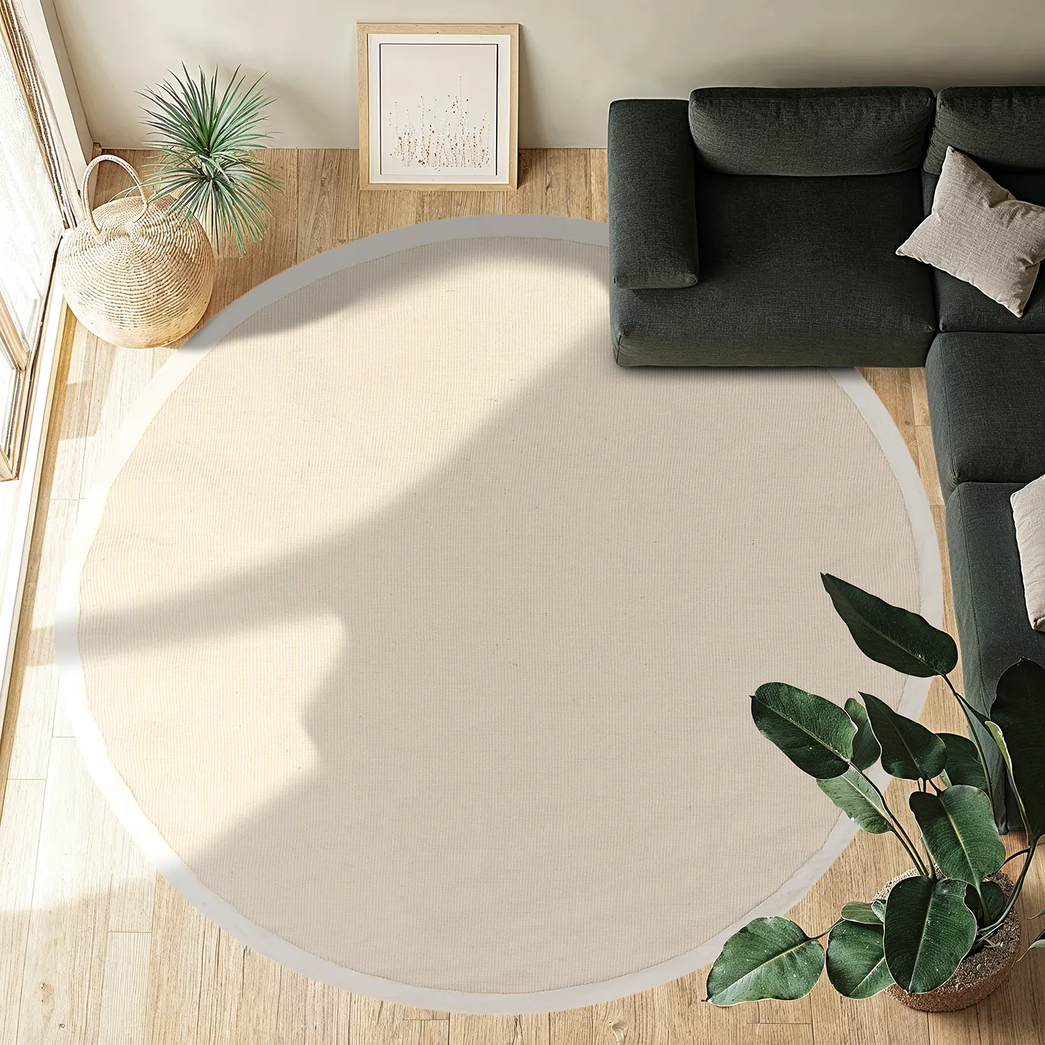 Round rug (sisal) - Agave (natural white)