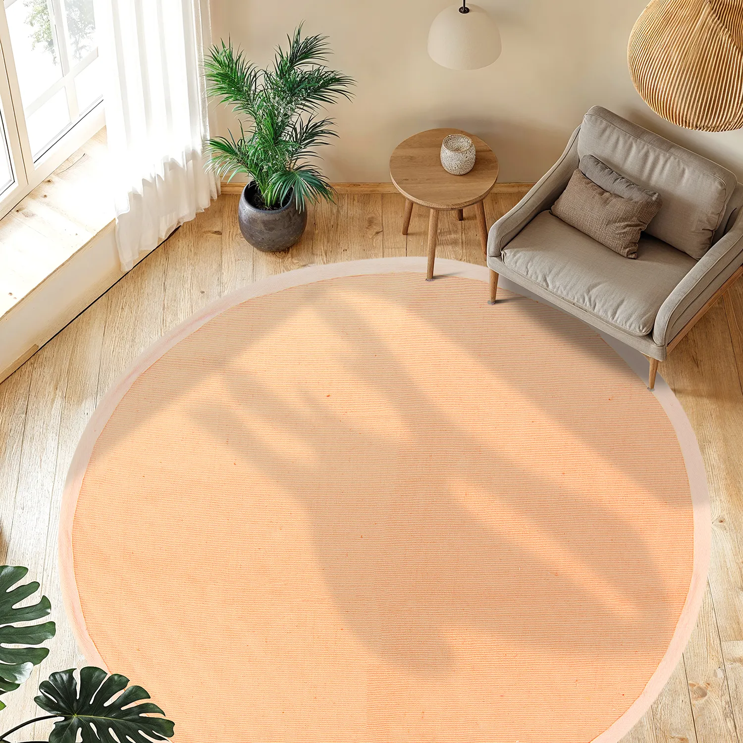 Round rug (sisal) - Agave (apricot)