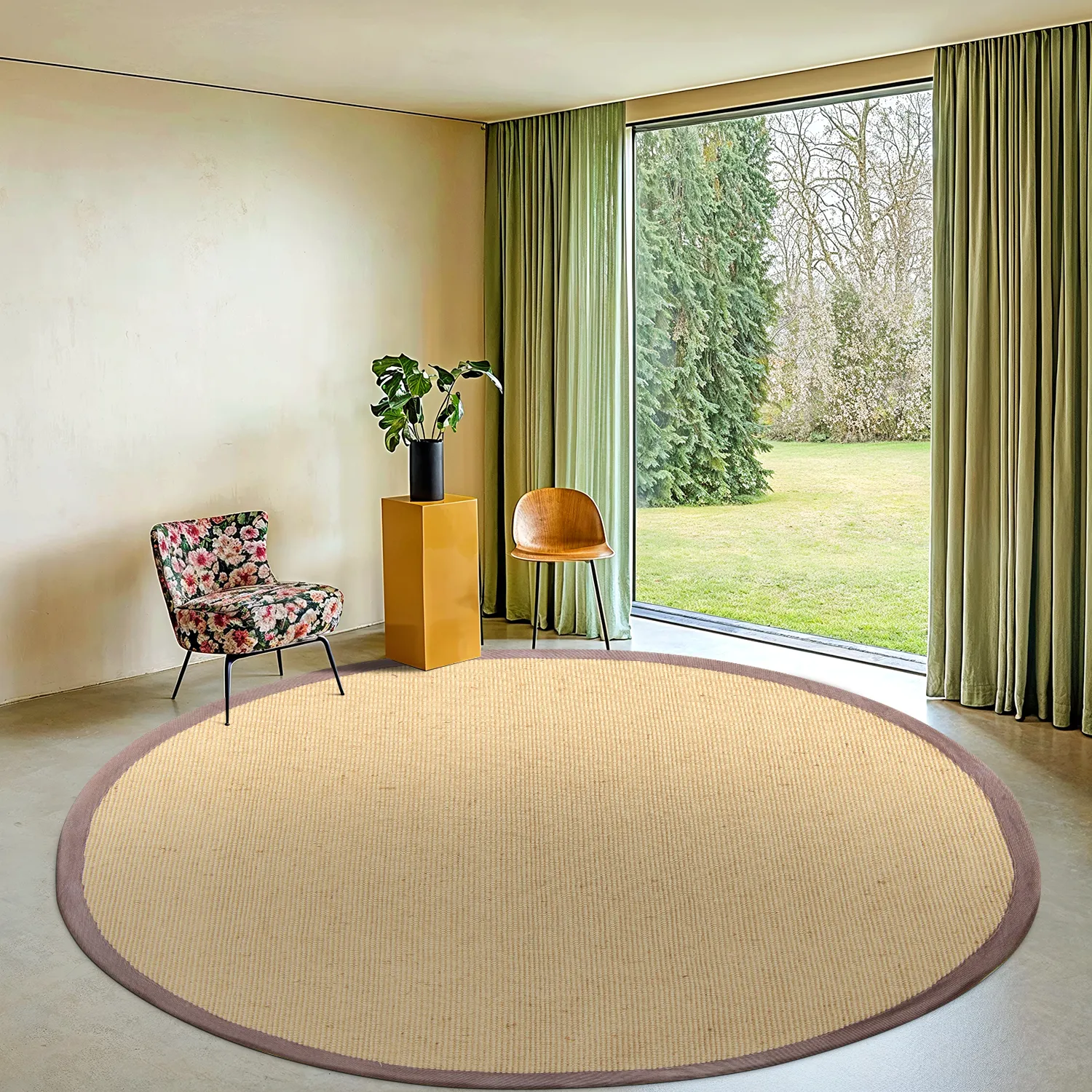 Round rug (sisal) - Agave (natural/brown)