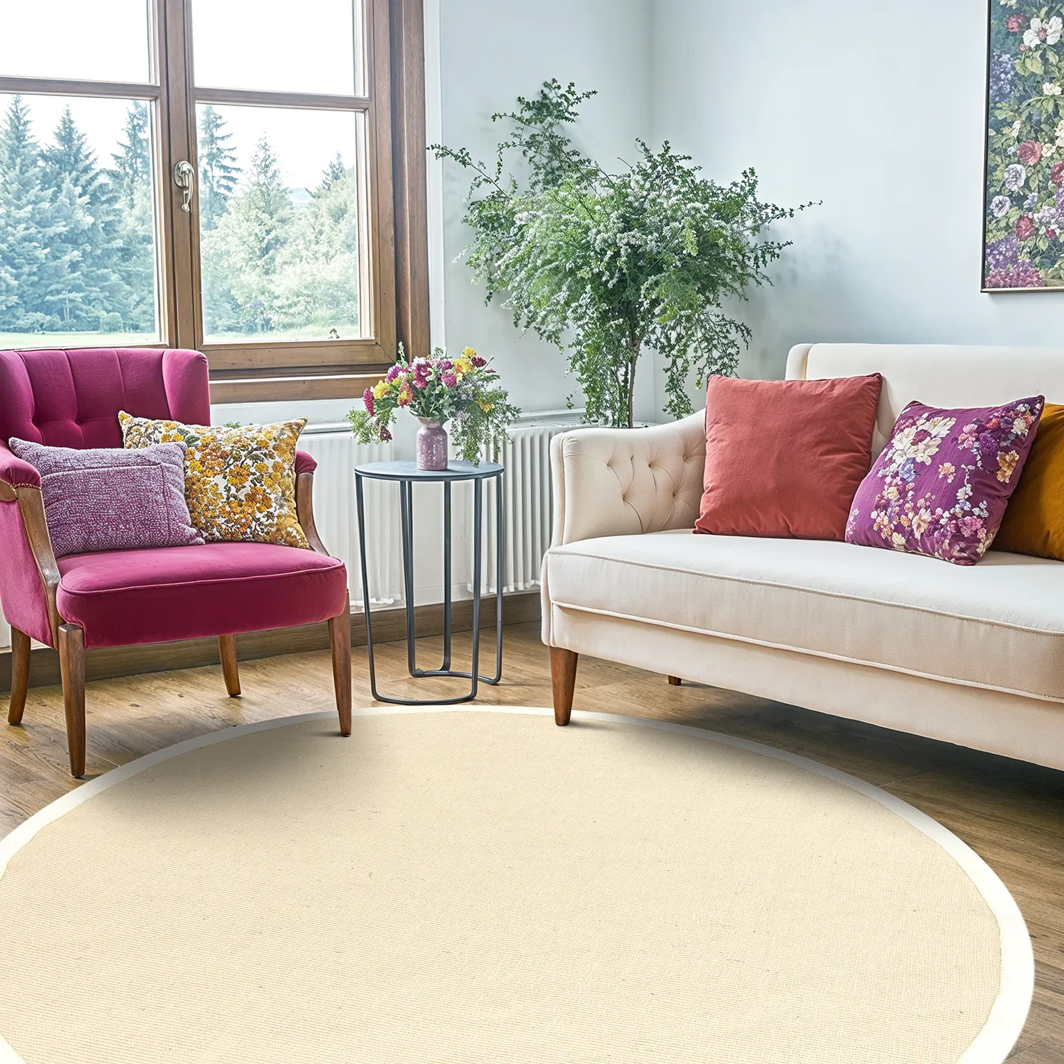 Round rug (sisal) - Agave (ivory)