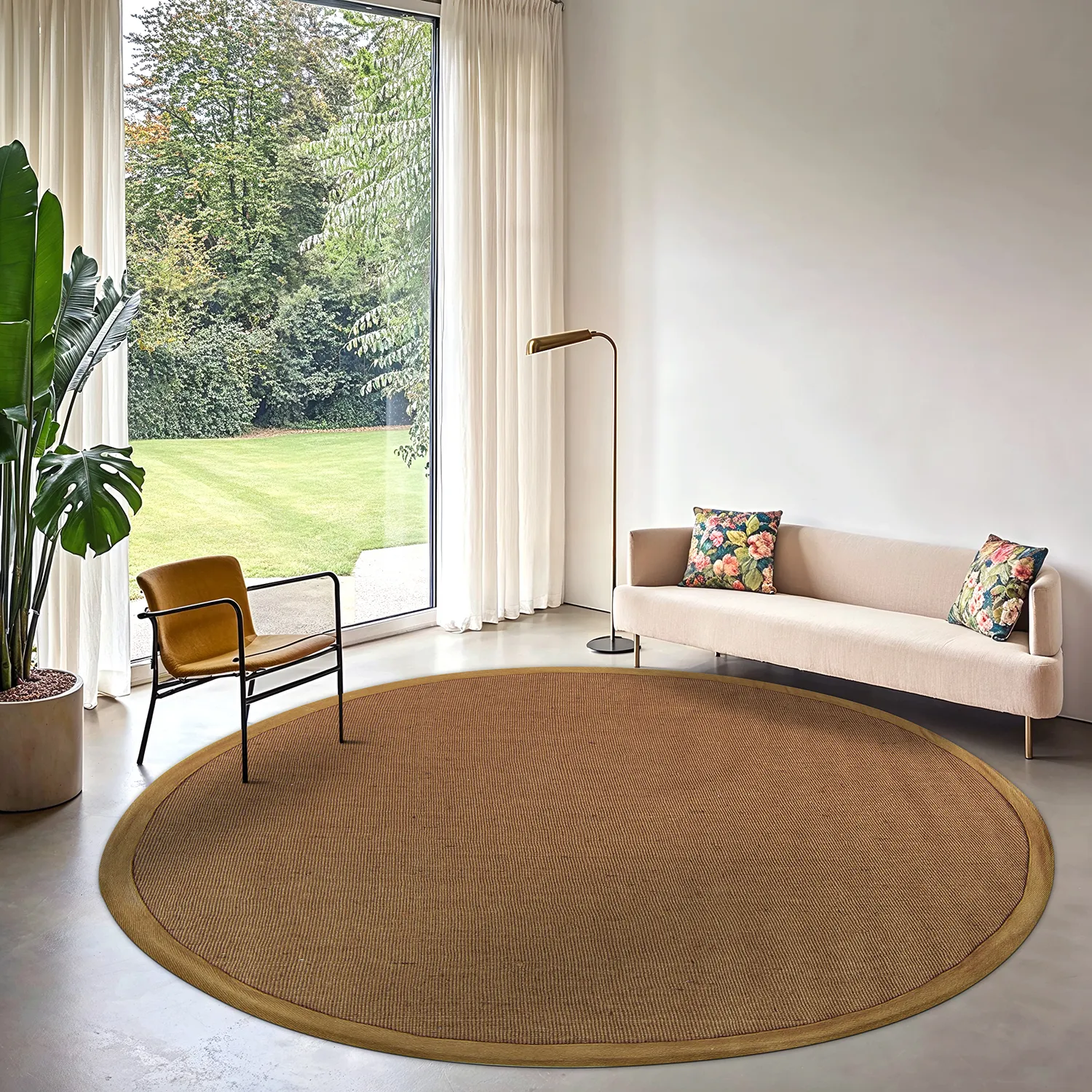 Round rug (sisal) - Agave (brown)