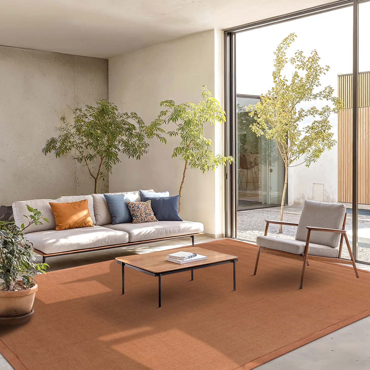 Sisal rugs - Agave (brown-orange)