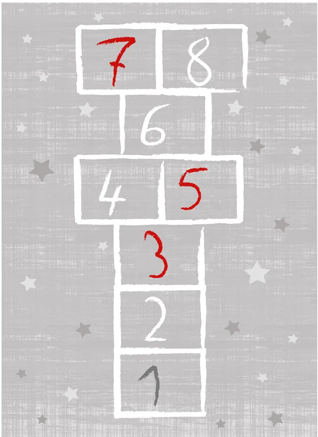 Childrens rugs - Hopscotch (grey)