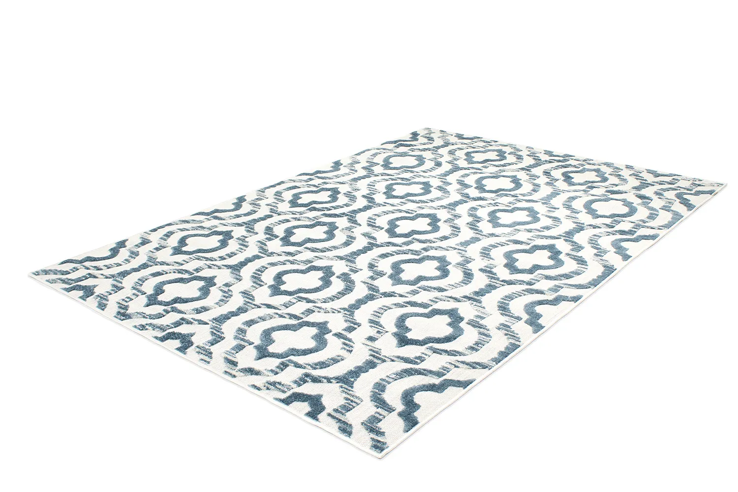 Shaggy Indoor-Outdoor - Trenton (white/blue)