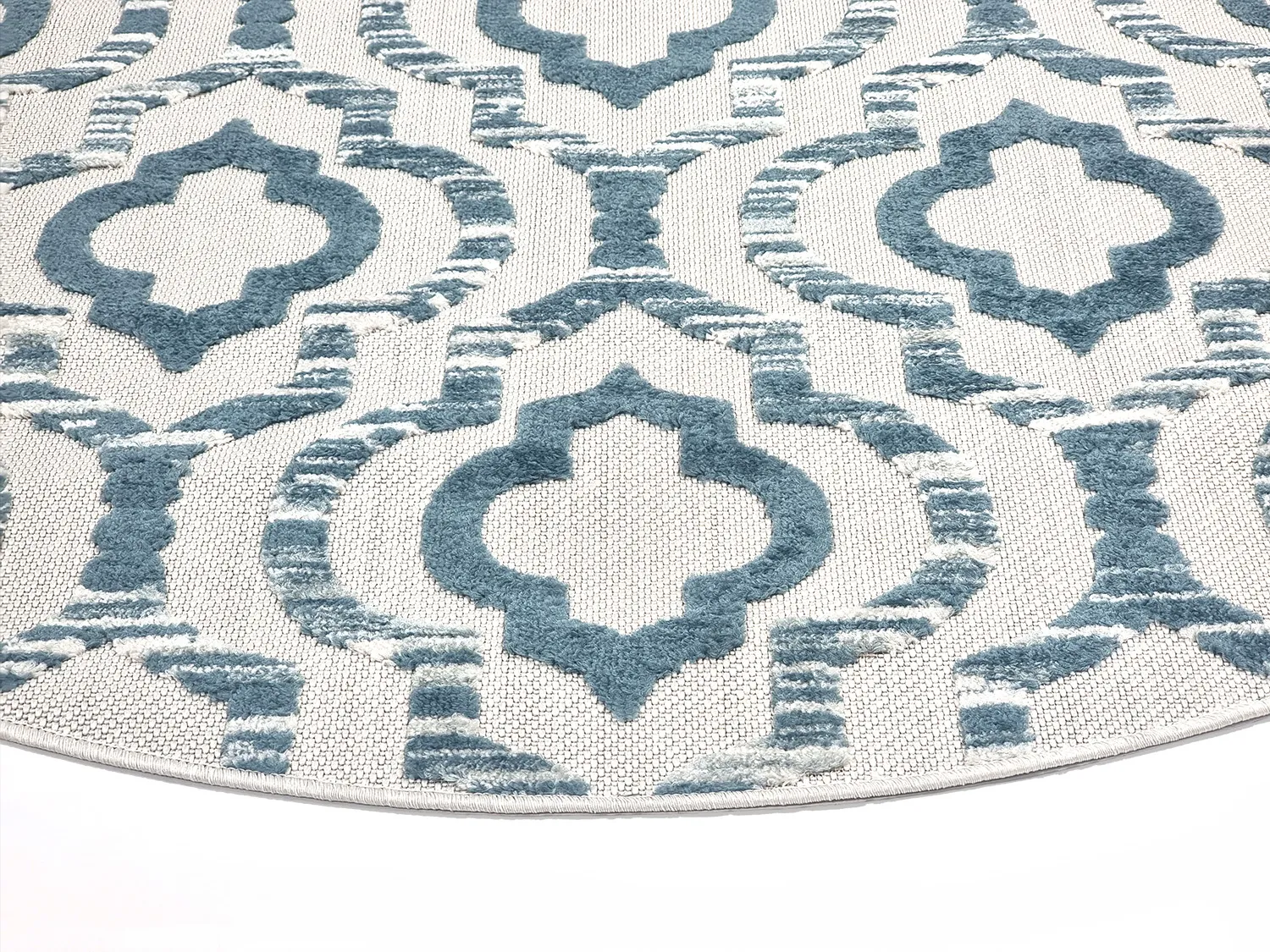 Round rug - Indoor/Outdoor Trenton (white/blue)