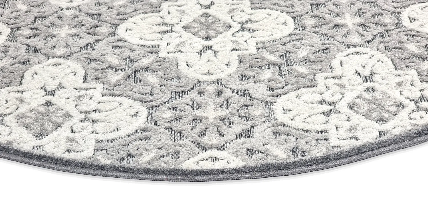 Round rug - Indoor/Outdoor Hampton (grey)