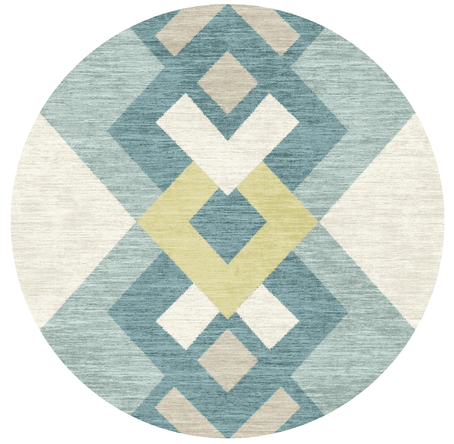 Round rug - Temara (blue/multi)