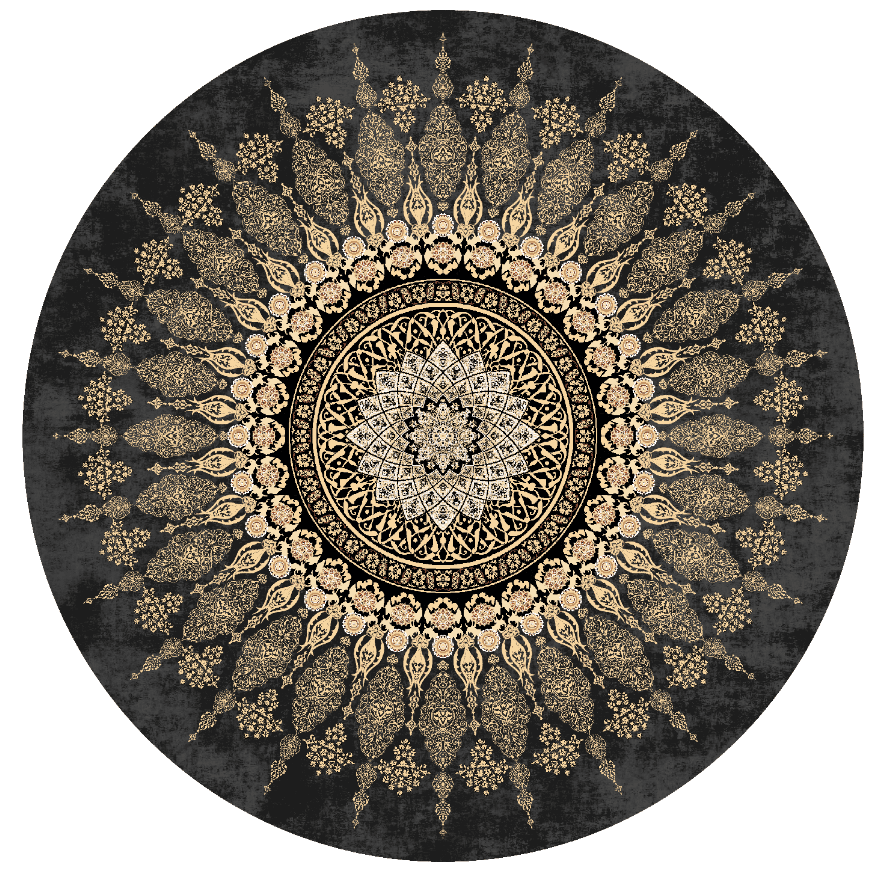 Round rug - Sandrigo (black/gold)