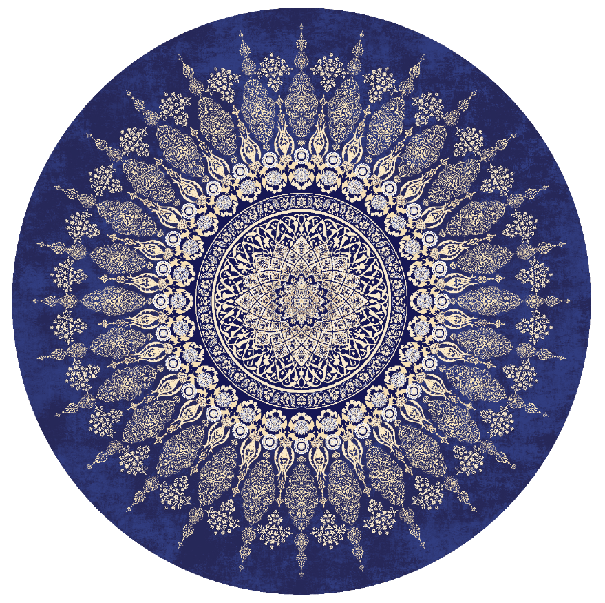 Round rug - Sandrigo (blue/beige)