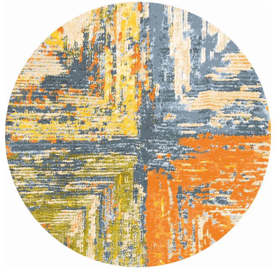 Round rug - Tizzano (orange/multi)