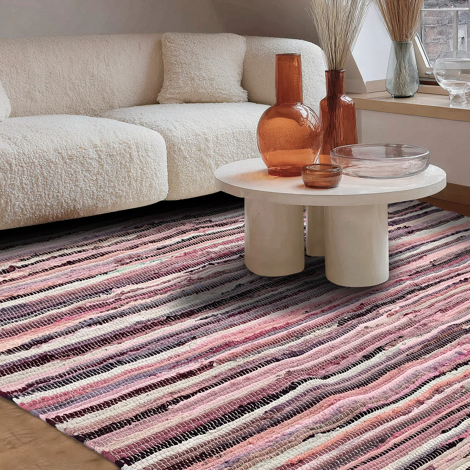 Rag rug - Home (pink/multi)
