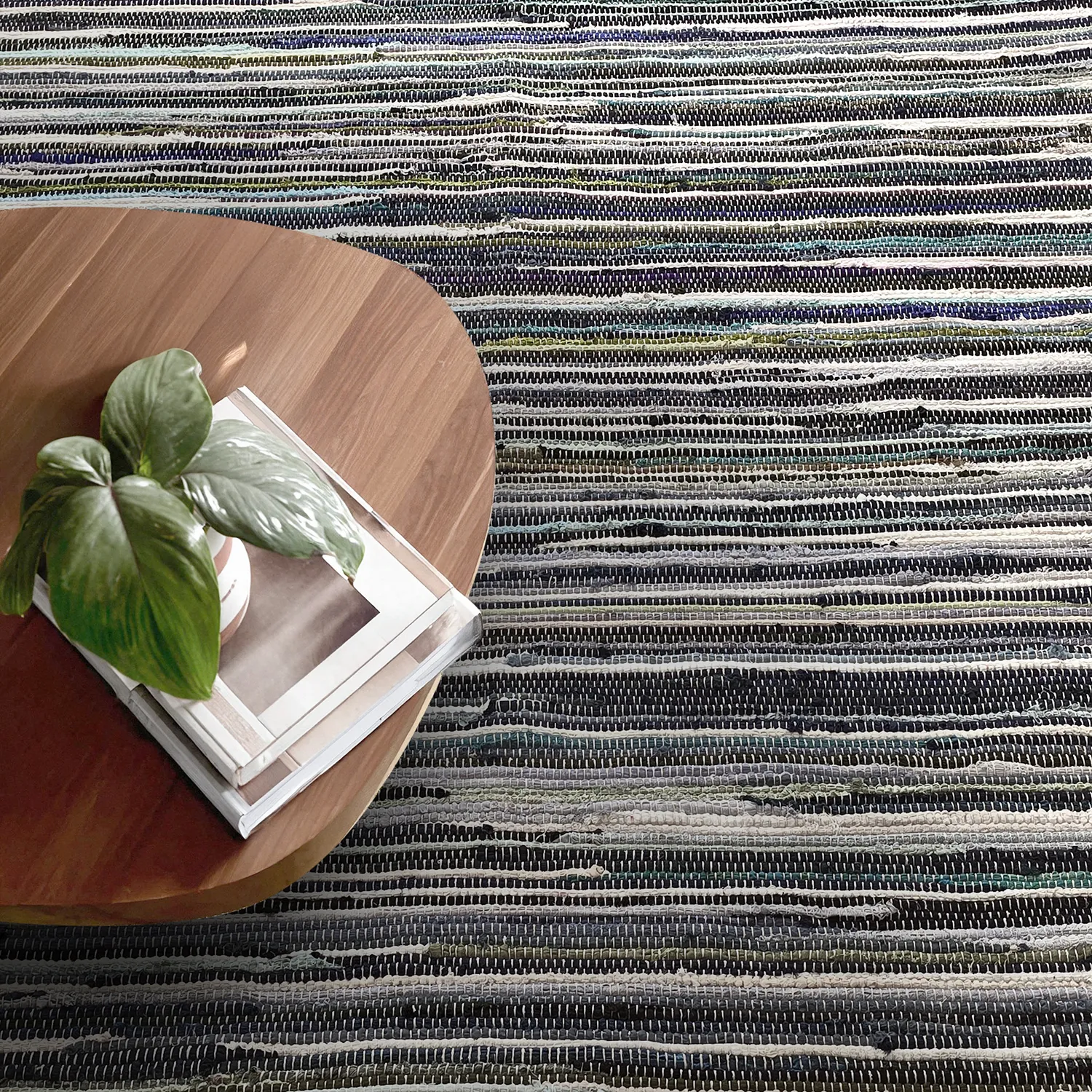 Rag rug - Home (blue/multi)