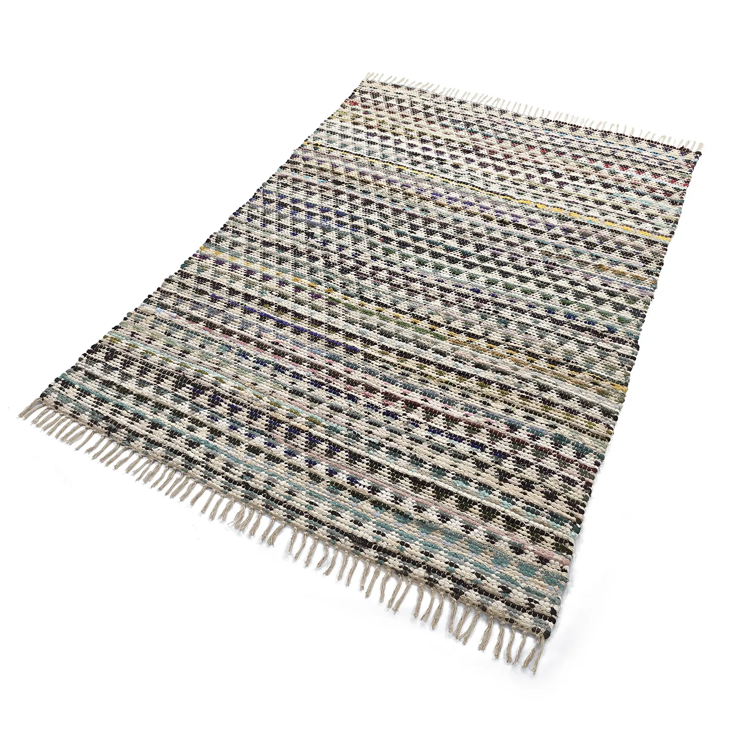 Rag rug - Lindby (blue/multi)