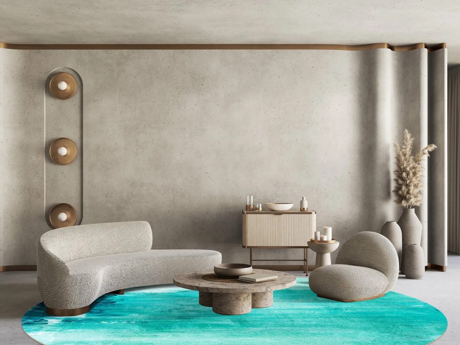 Round rug - Jolie (turquoise)