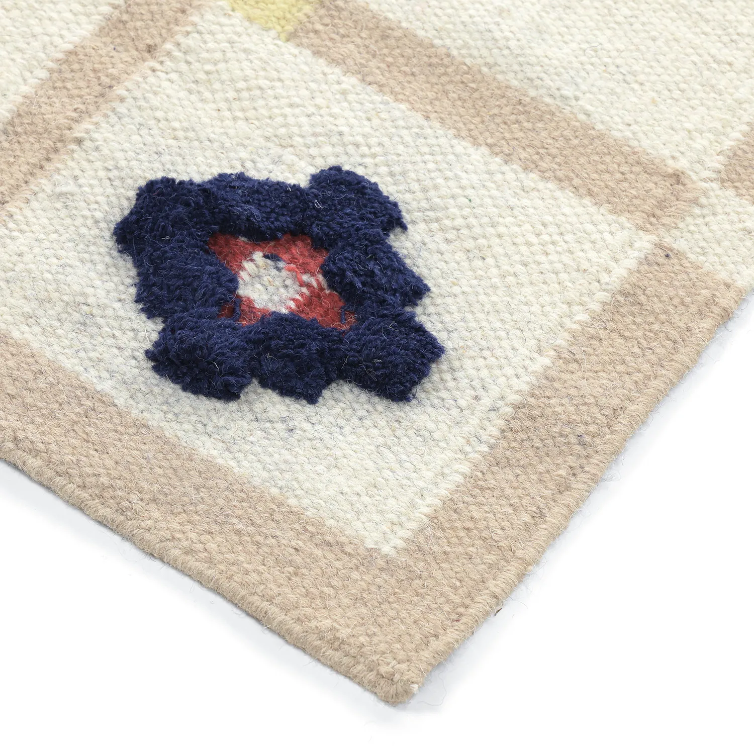 Wool rug - Lausanne Flatweave Tufted Premium (white/beige)