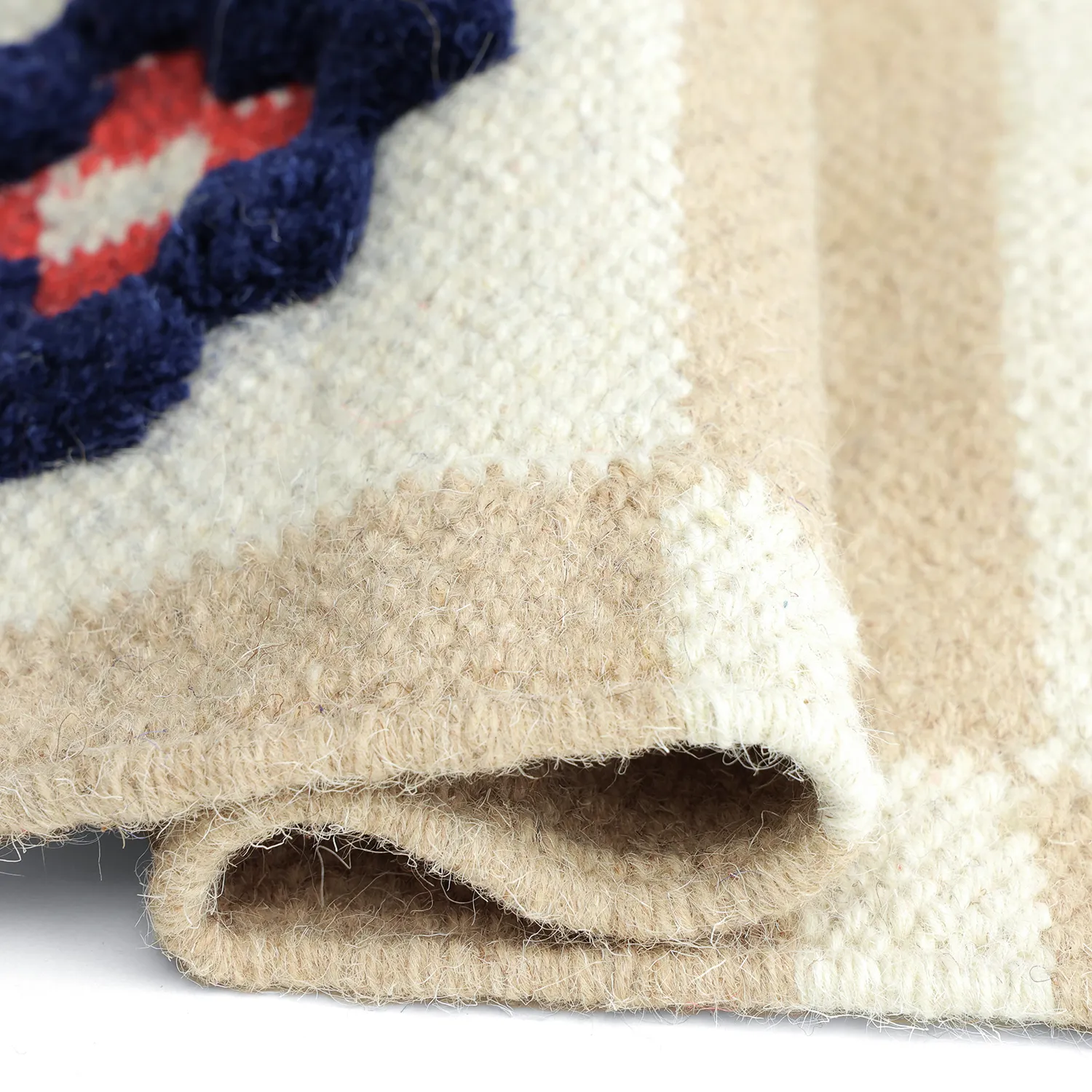 Wool rug - Lausanne Flatweave Tufted Premium (white/beige)