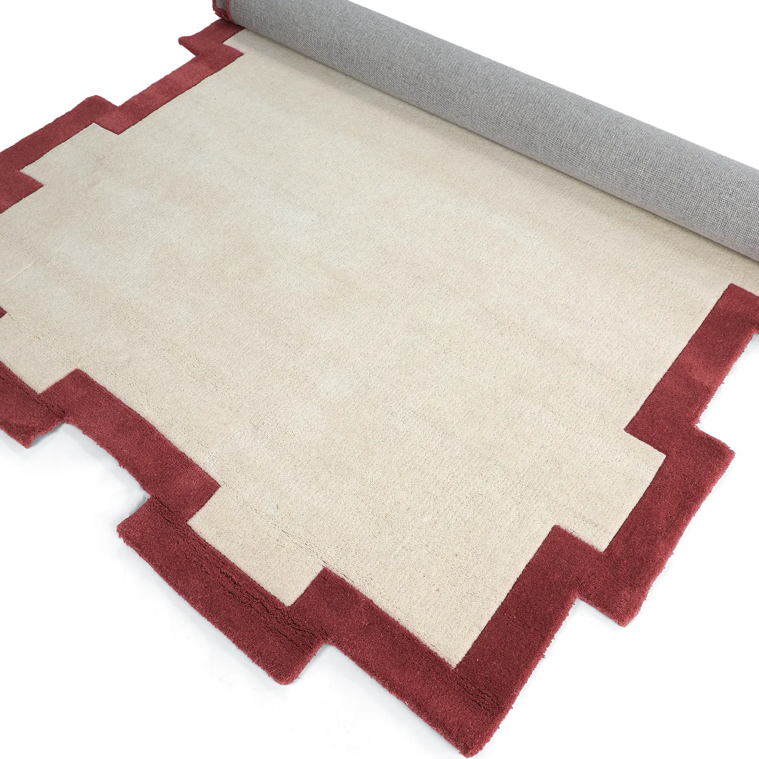 Wool rug - Agra Hand Tufted Wool Premium (cream/red)