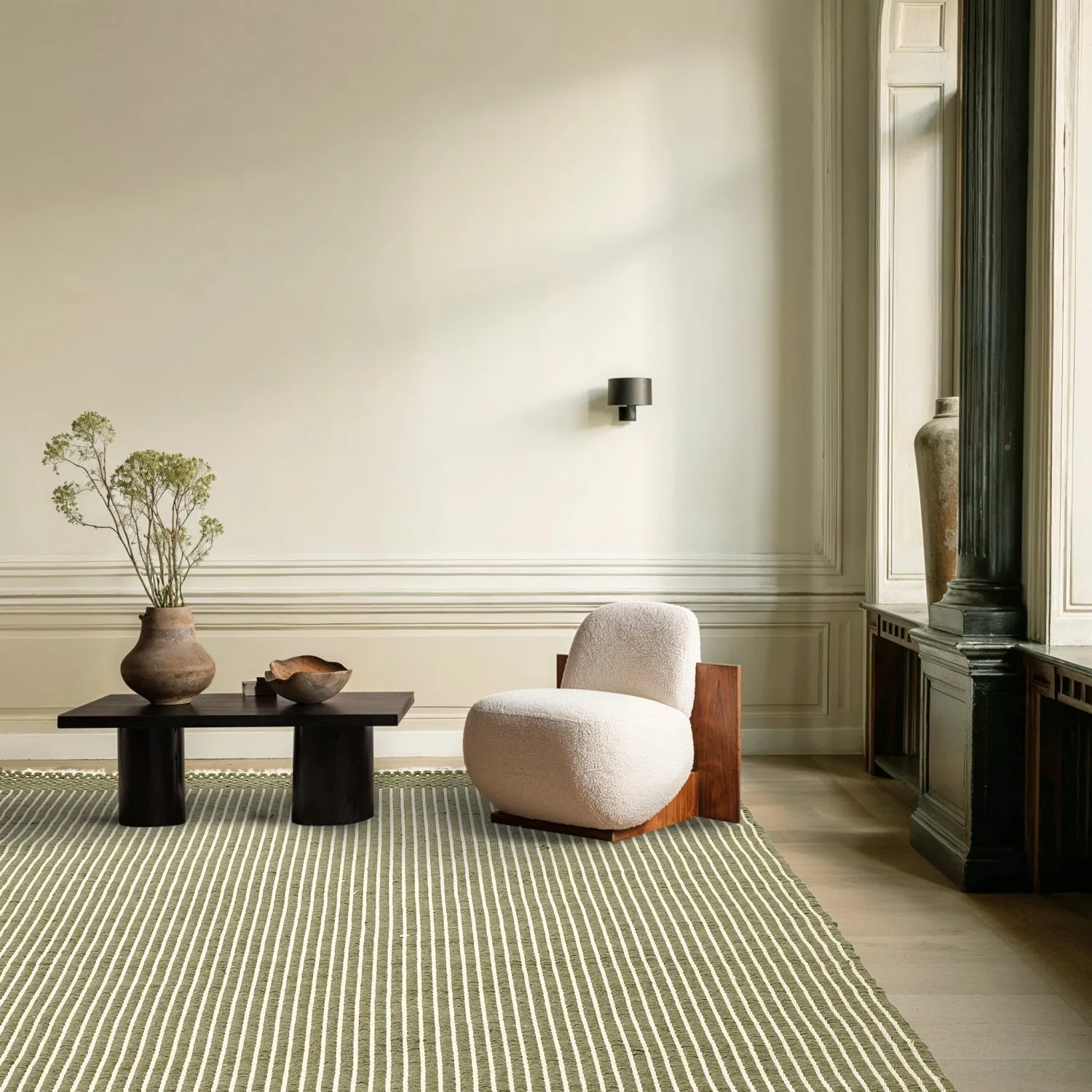 Wool rug - Arbil (green/white)