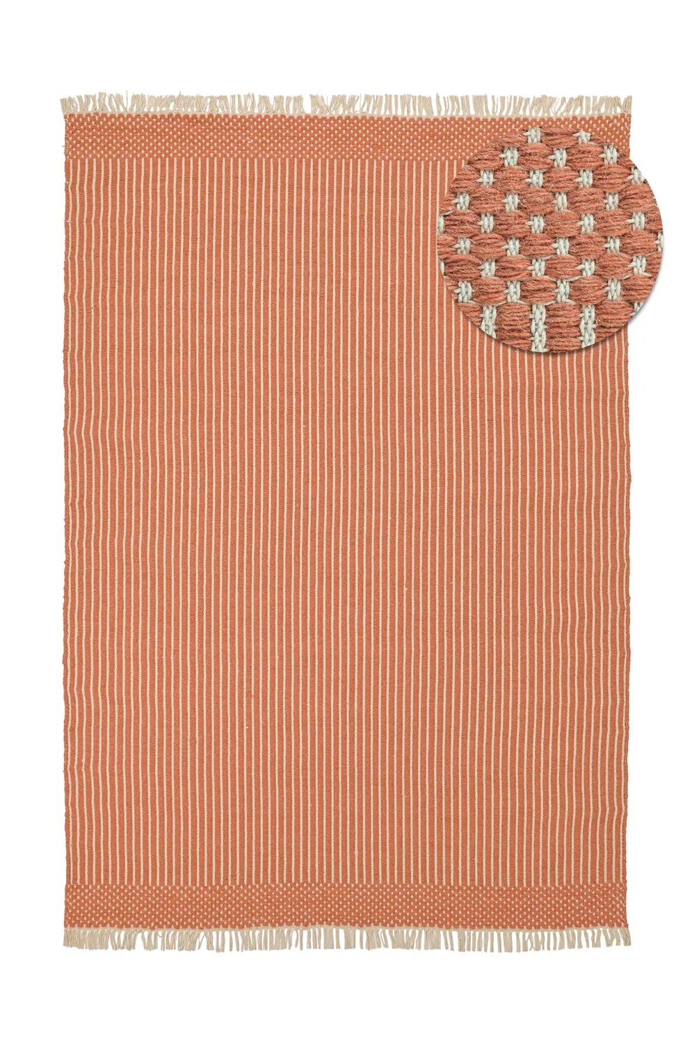 Wool rug - Arbil (terracotta/white)