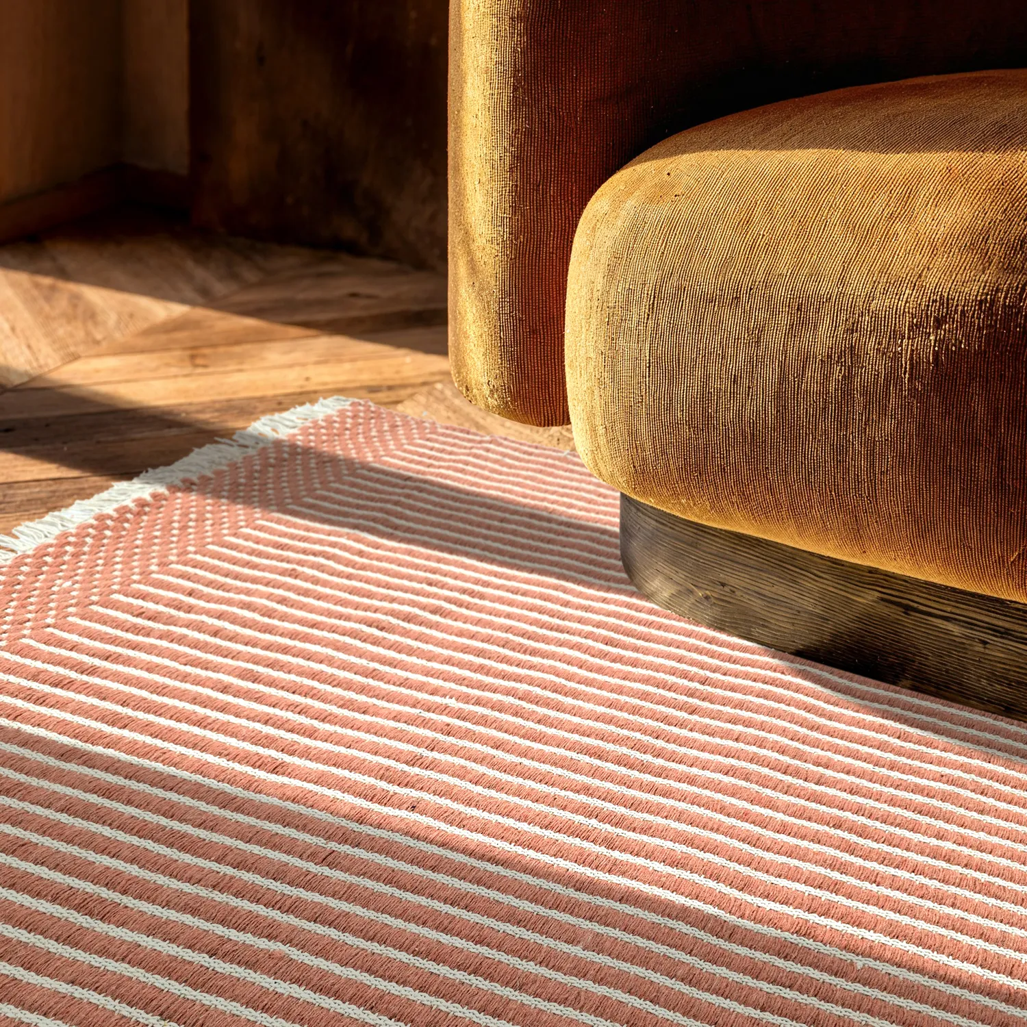 Wool rug - Arbil (terracotta/white)