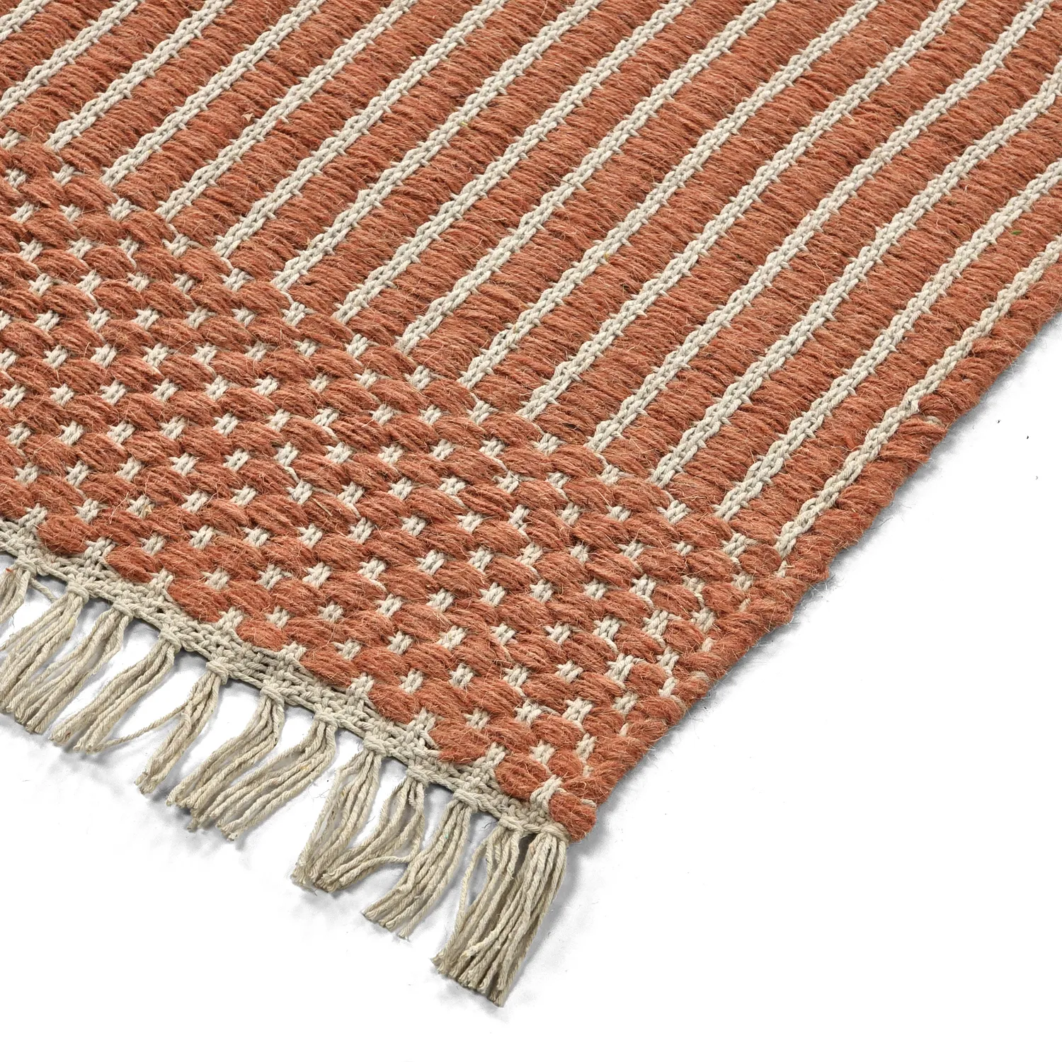 Wool rug - Arbil (terracotta/white)