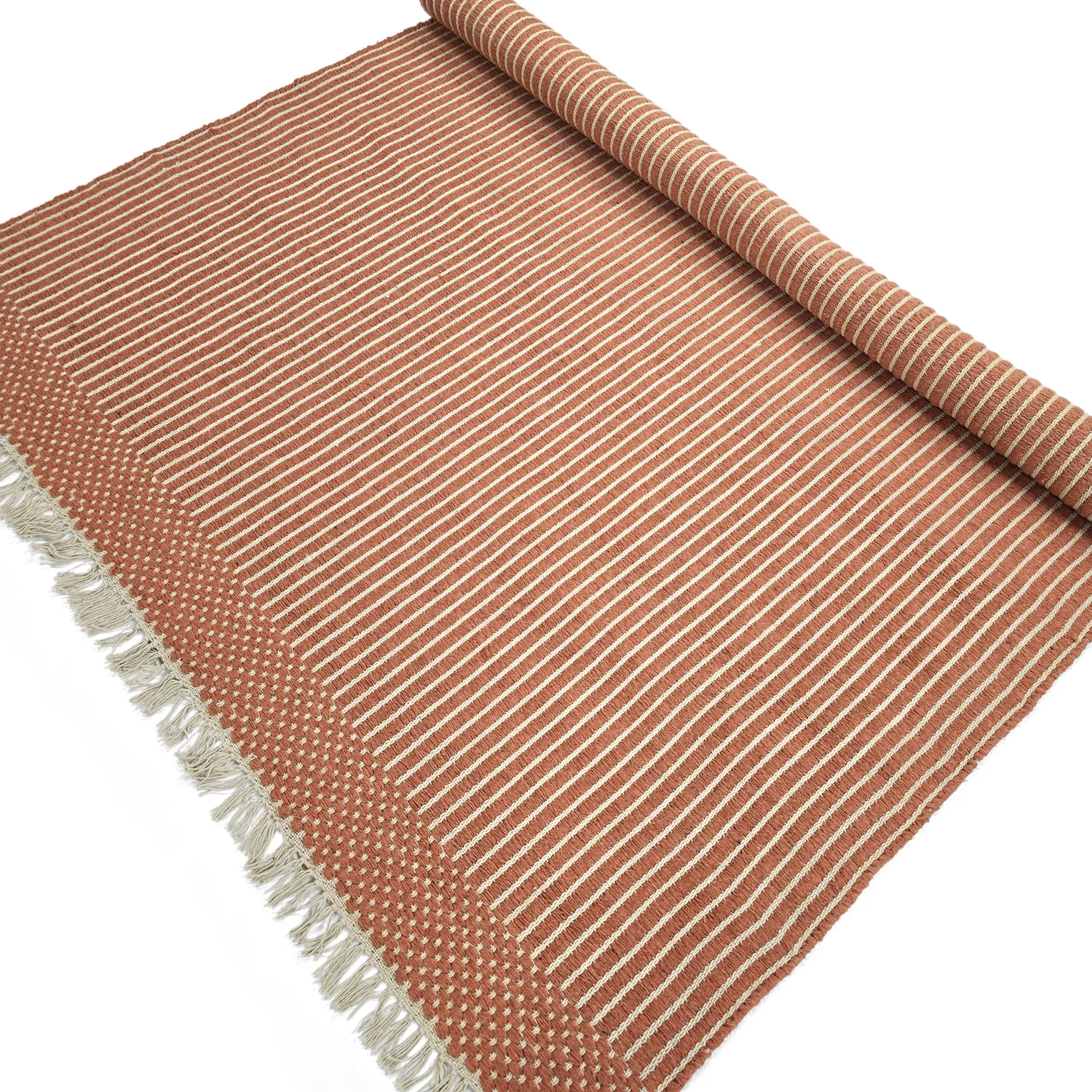 Wool rug - Arbil (terracotta/white)