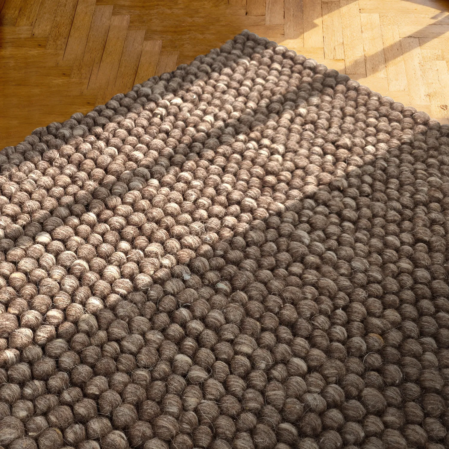 Wool rug - Avafors Wool Bubble (brown/beige)