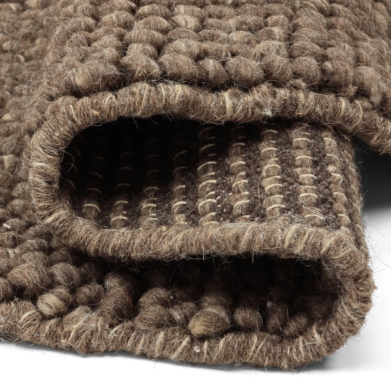 Round rug - Avafors Wool Bubble (brown/beige)