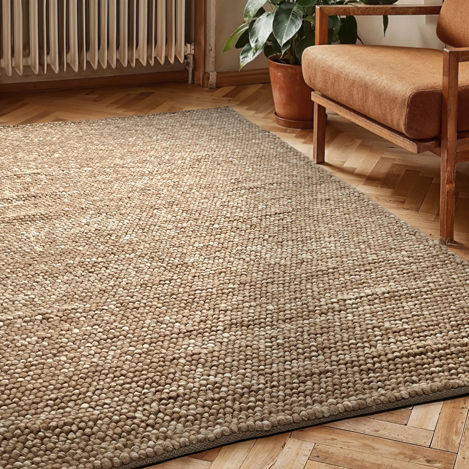 Wool rug - Avafors Wool Bubble (light brown/white)