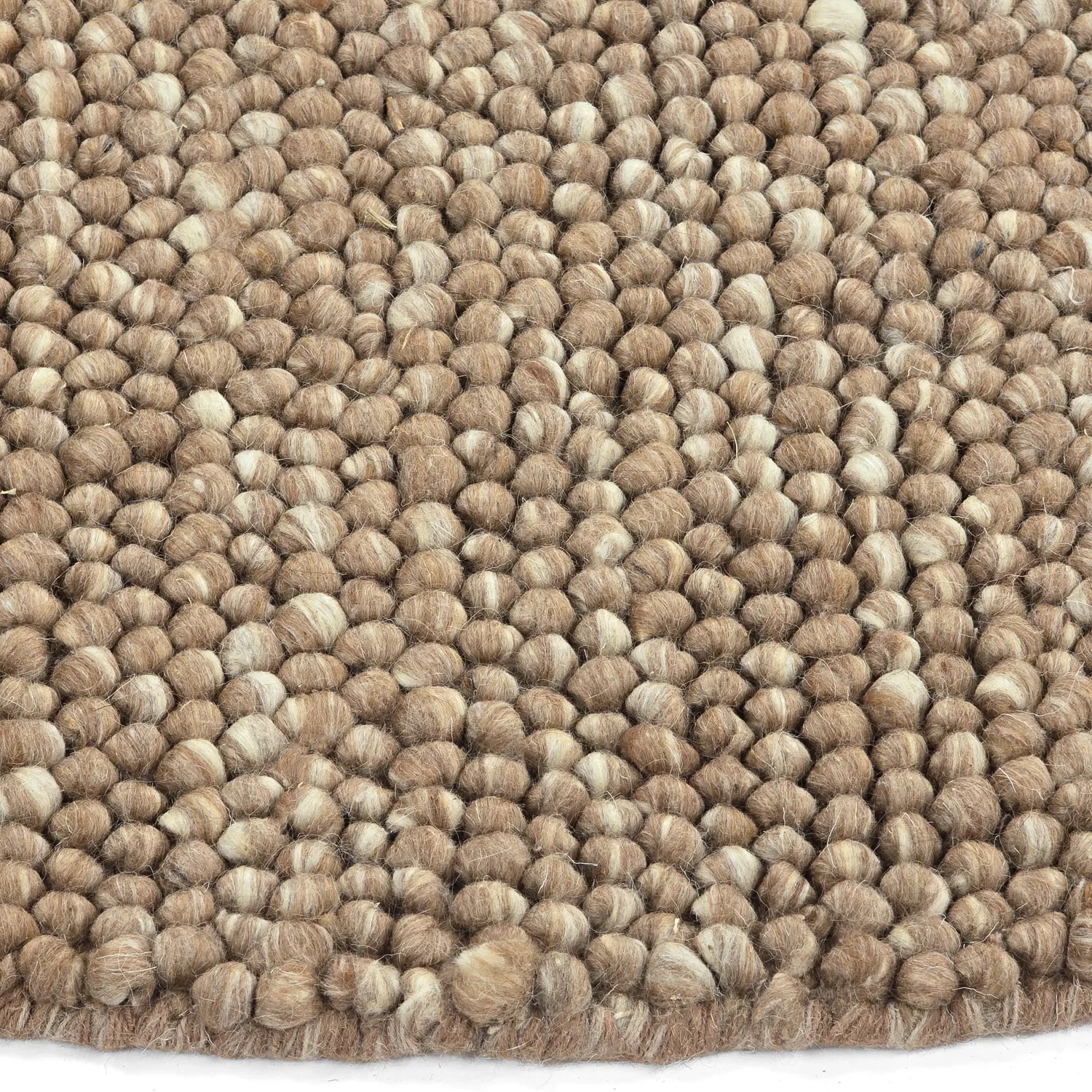 Round rug - Avafors Wool Bubble (light brown/white)