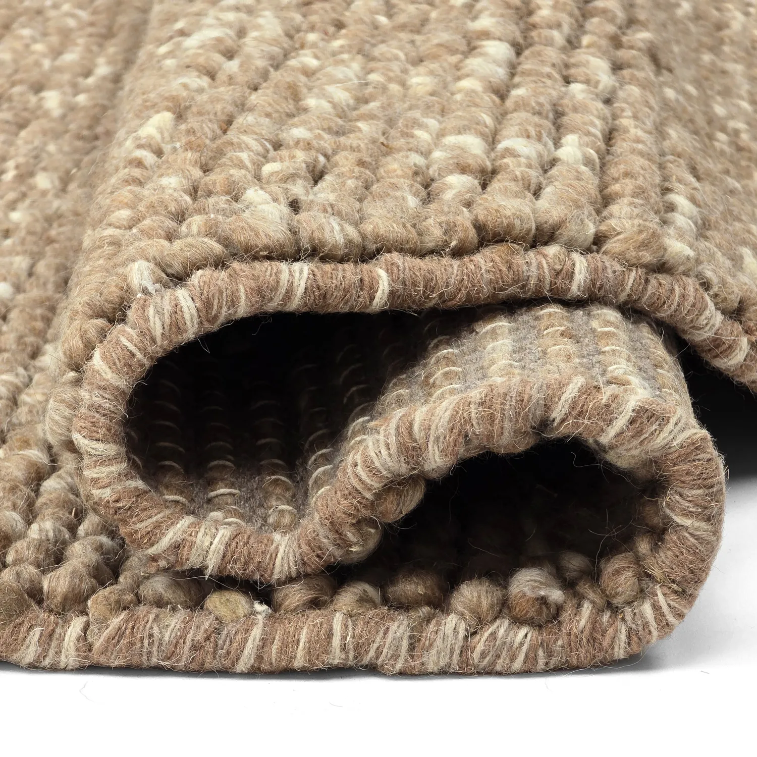 Round rug - Avafors Wool Bubble (light brown/white)