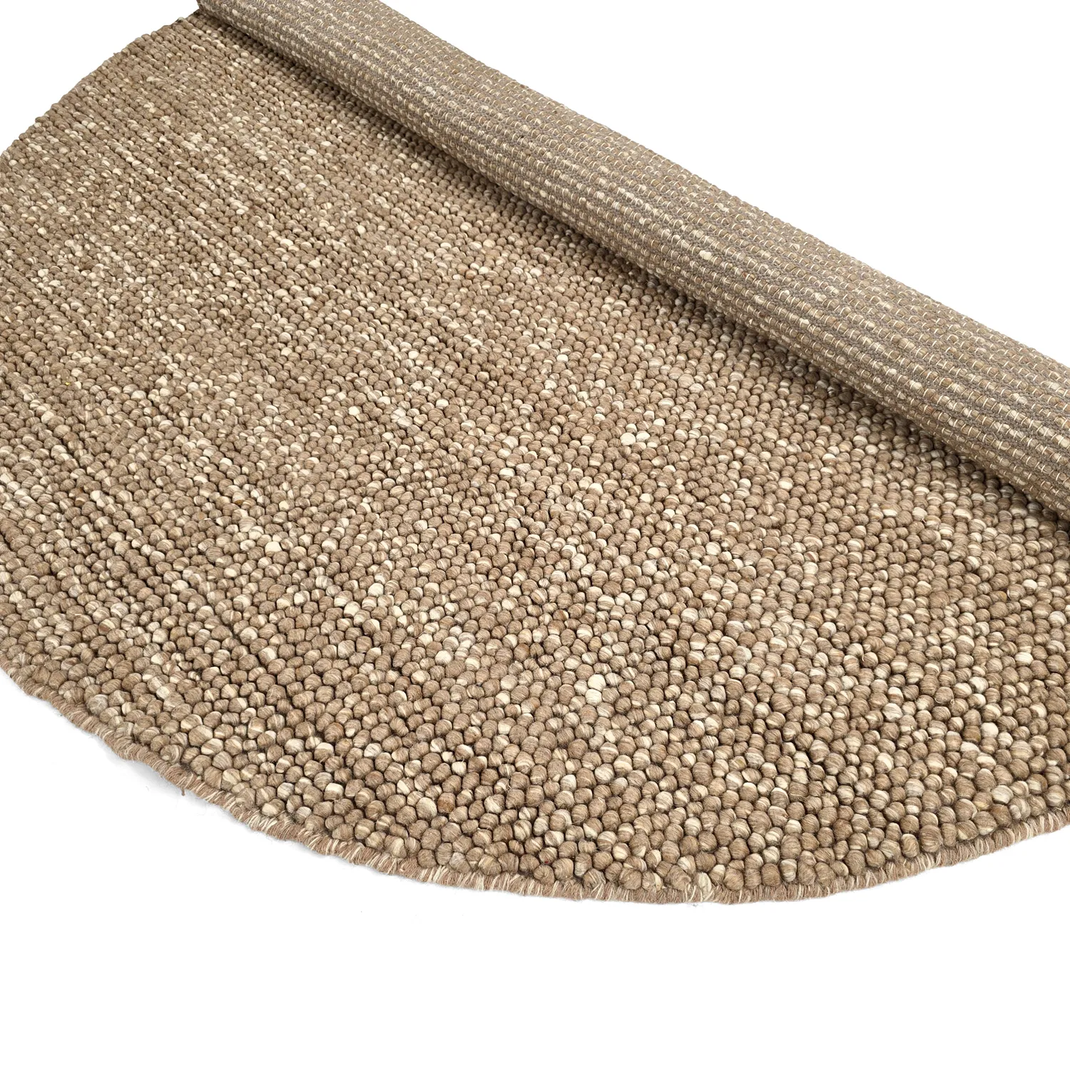 Round rug - Avafors Wool Bubble (light brown/white)