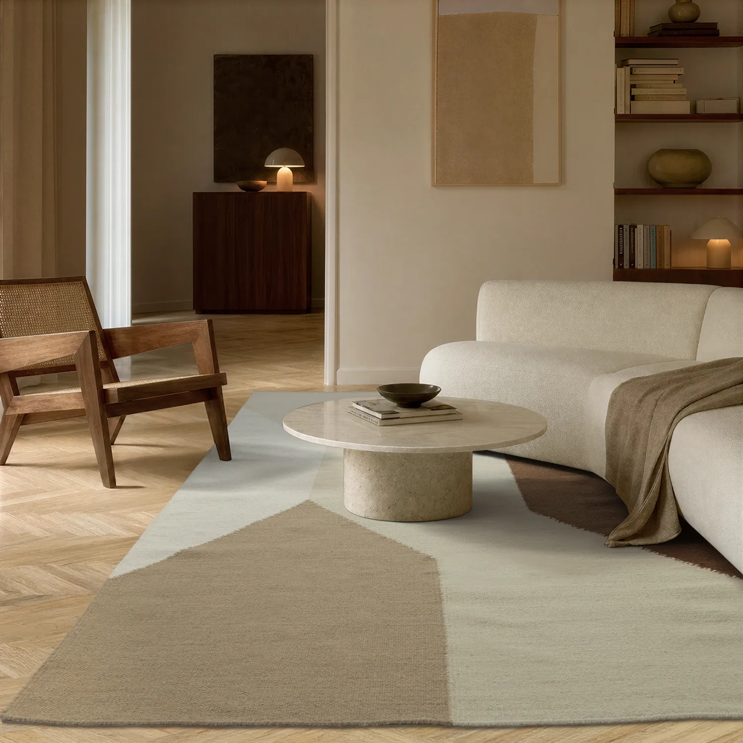 Wool rug - Aveiro (beige/multi)