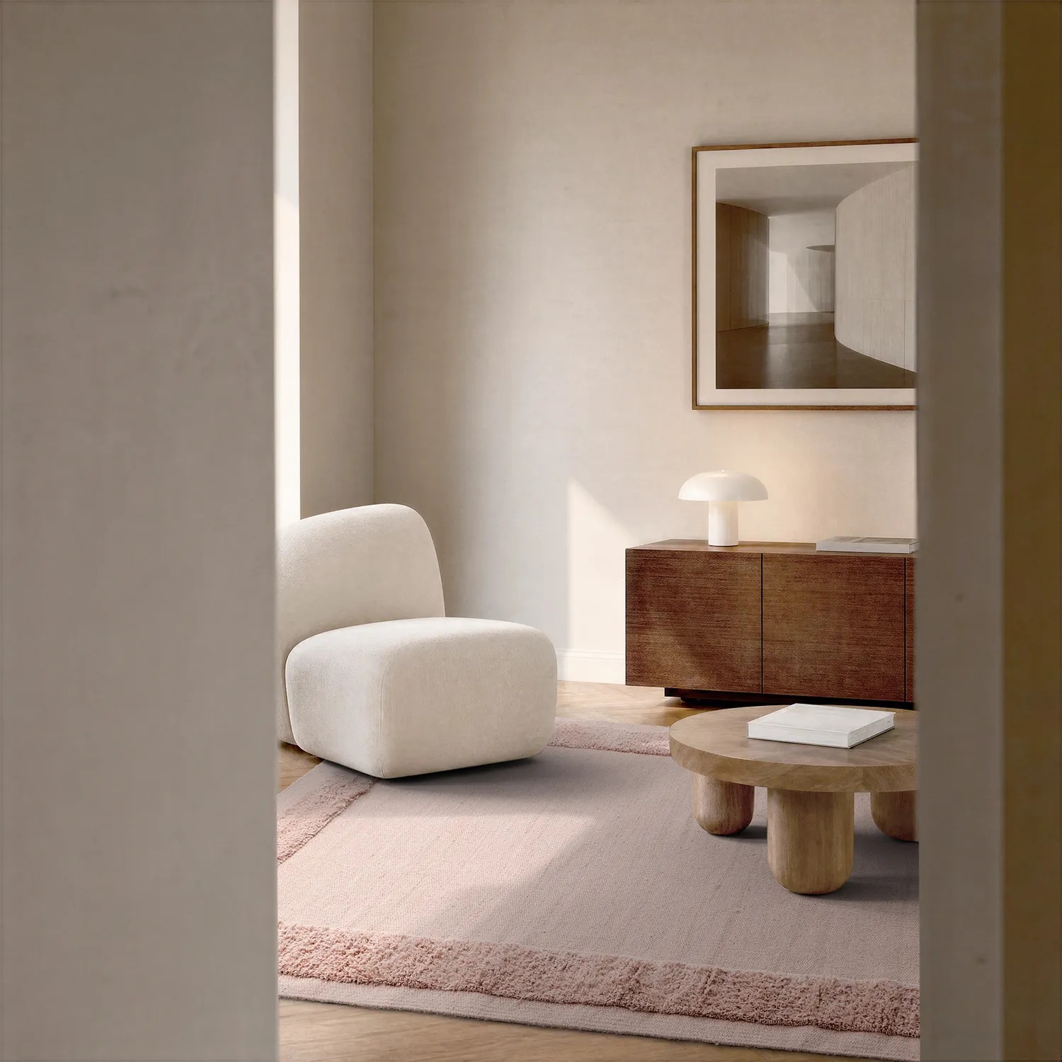 Wool rug - Beja (dusty pink)